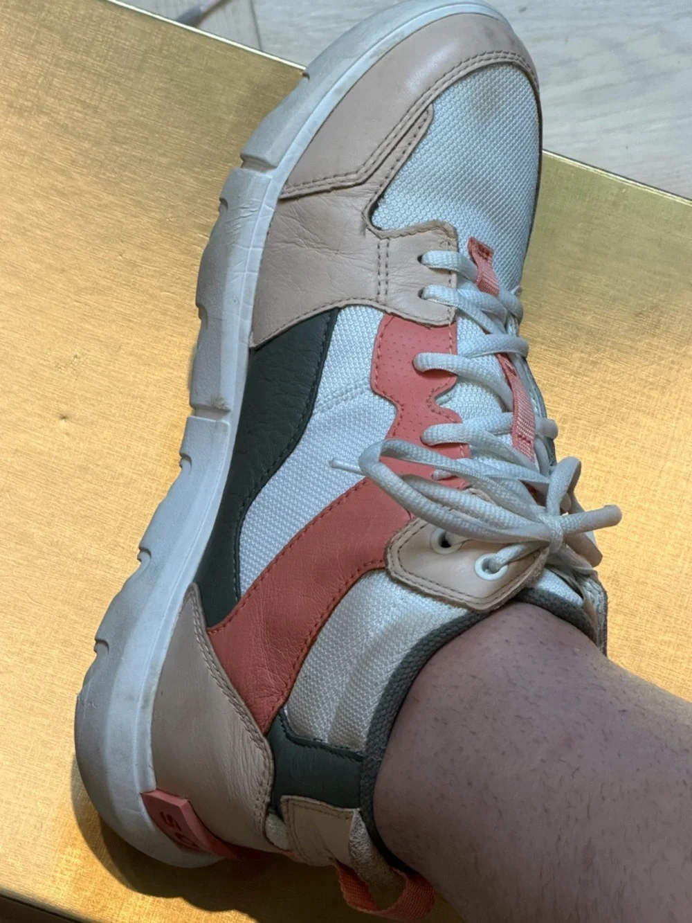 Sorel Women's Beige White Black and Coral High-Top Sneakers
